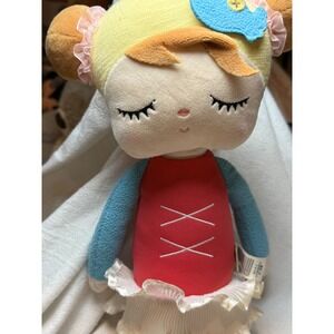 Metoo Angela Ballerina Plush Doll 13 Inch‎ Red White Blue Sleeping Face